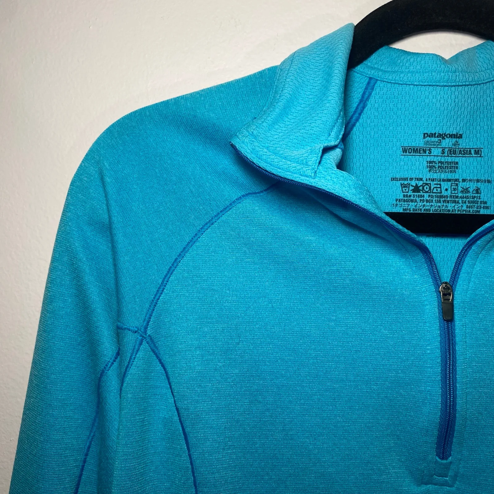 Patagonia Blue Capilene 3 Midweight Quarter Zip Pullover Gorpcore Women's Small - Image 3