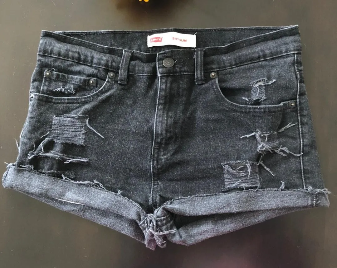 Levi’s Custom Distressed Jean Shorts - Image 3