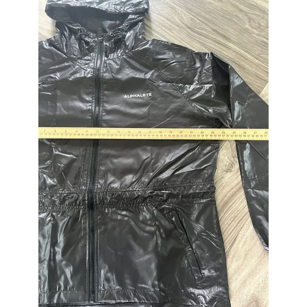 Alphalete  Women’s Infinity Explorer Jacket-Black Rain Windbreaker Jacket Hooded - Image 6