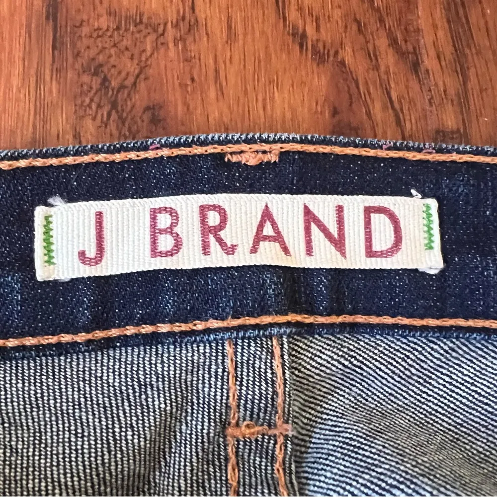 J Brand The Pencil Leg Ink Dark Wash Distressed Jeans Low Rise Indigo Size 28 - Image 6