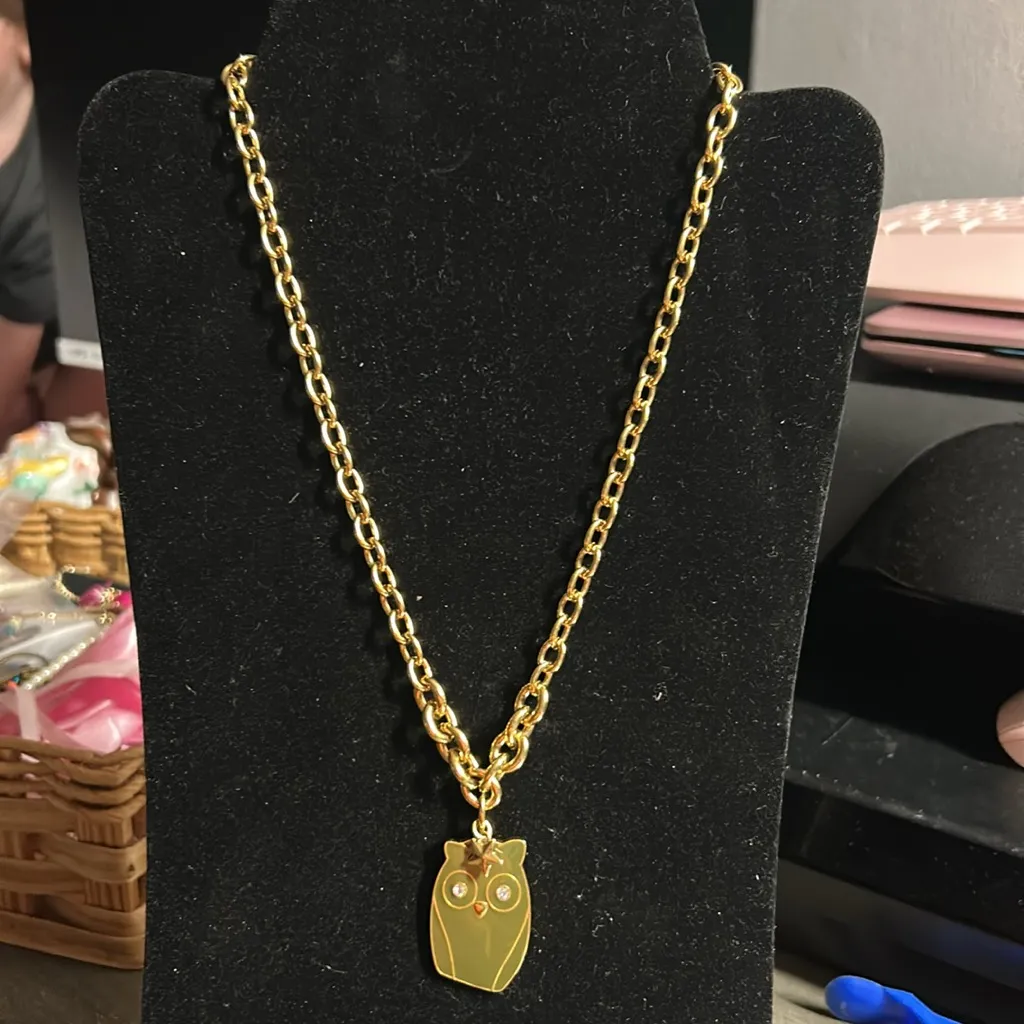 Gold Owl Pendant Necklace - Image 2