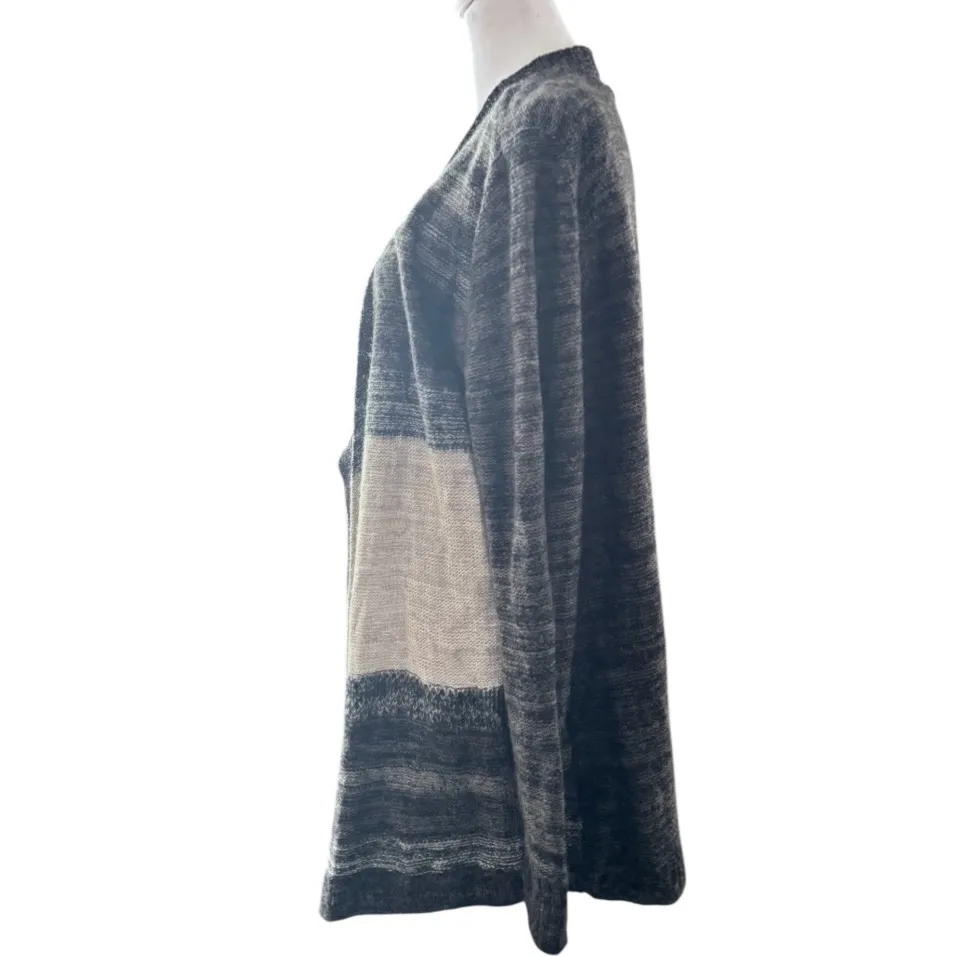 Sonoma Women's Black and Cream Open Front Cardigan Sz M - Image 3