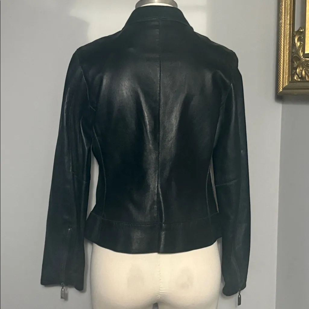 Isaac Mizrahi Medium Black Leather Jacket - Image 2