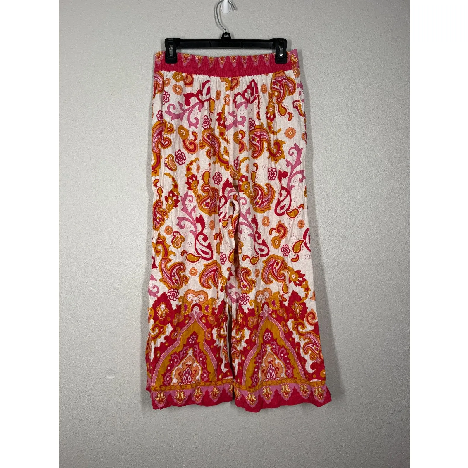 Haute Hippie Wide Leg Boho Pants Sz S Linen Blend Hippie Festival Beachy - Image 4