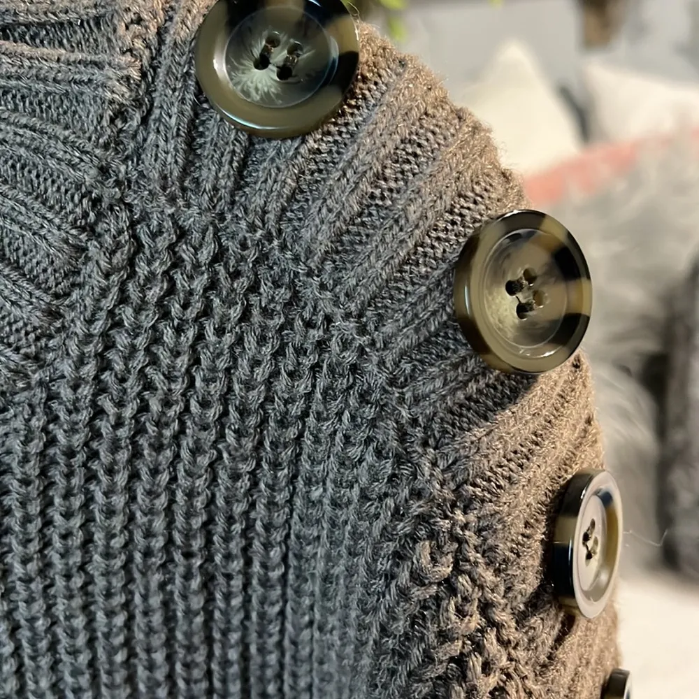 Pink Rose Brown Acrylic Sweater Cropped Crewneck Comfy Womens Medium - Image 3