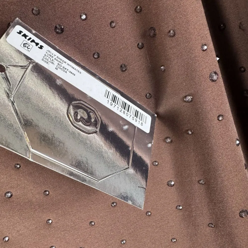 Skims x Swarovski Crystal‎ Jelly Sheer Tube Skirt In Cocoa Brown NWT Sz M - Image 13