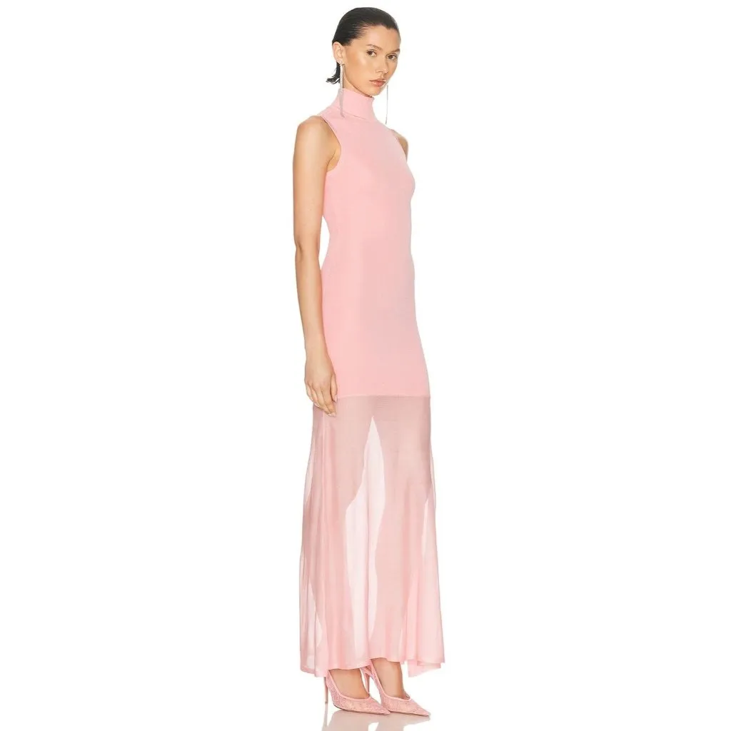 SER.O.YA Amine Knit Maxi Dress in Coral Blush XX - Image 3