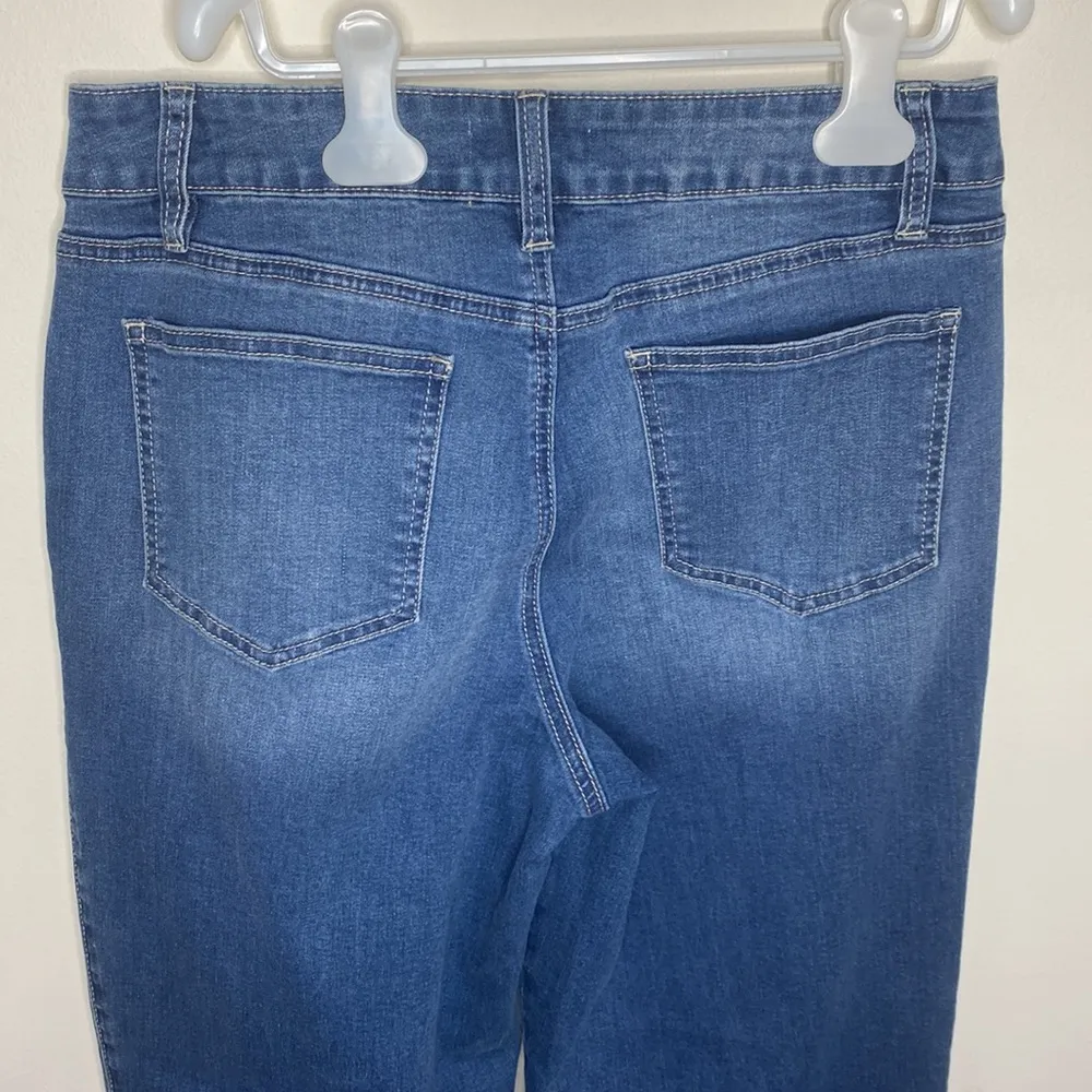 Royalty for Me Jeans raw hem side slit cropped wide leg jeans size 8 - Image 70