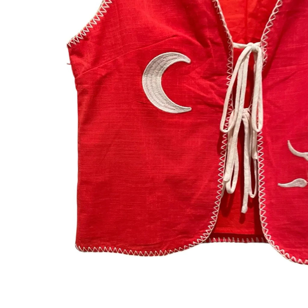 Selfie Leslie Dose of Sunshine Stitch Vest and Skirt Orange Women’s Size Large - Image 4