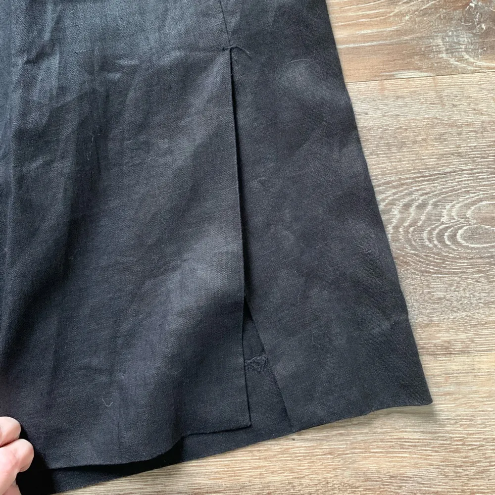 Foil Wide Leg Black 100% Linen Capri Pants 8 - Image 7