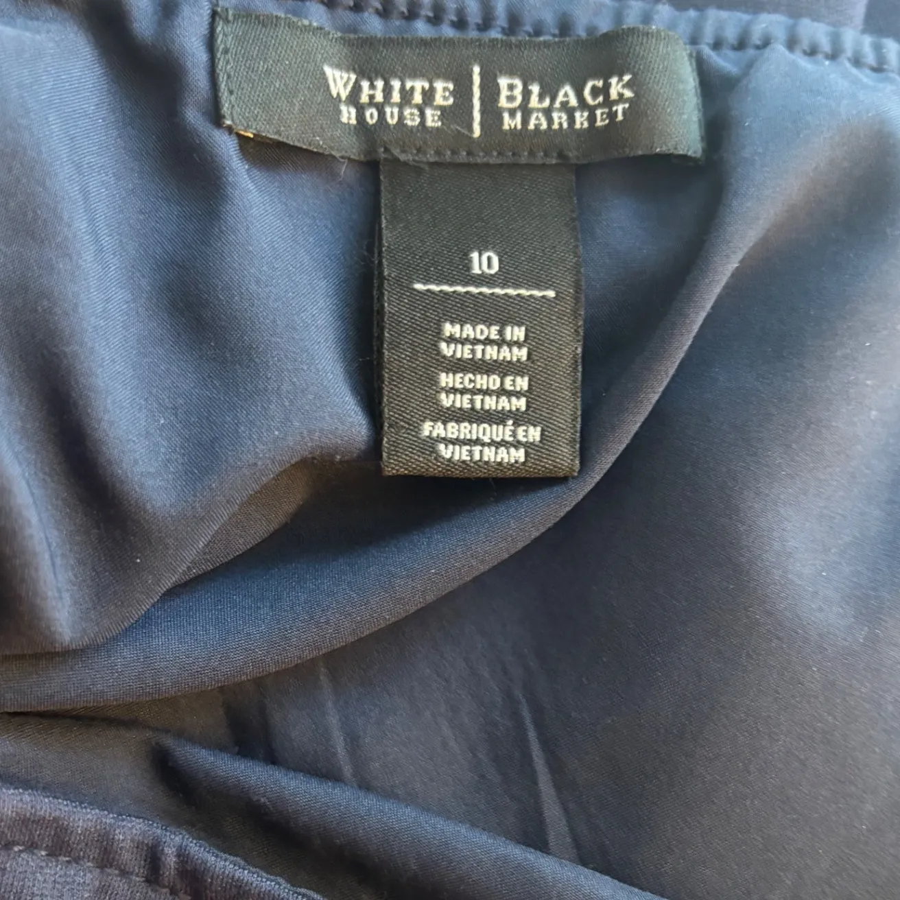 White House Black Market Navy Blue Flounce Skirt – Size 10 - Image 2