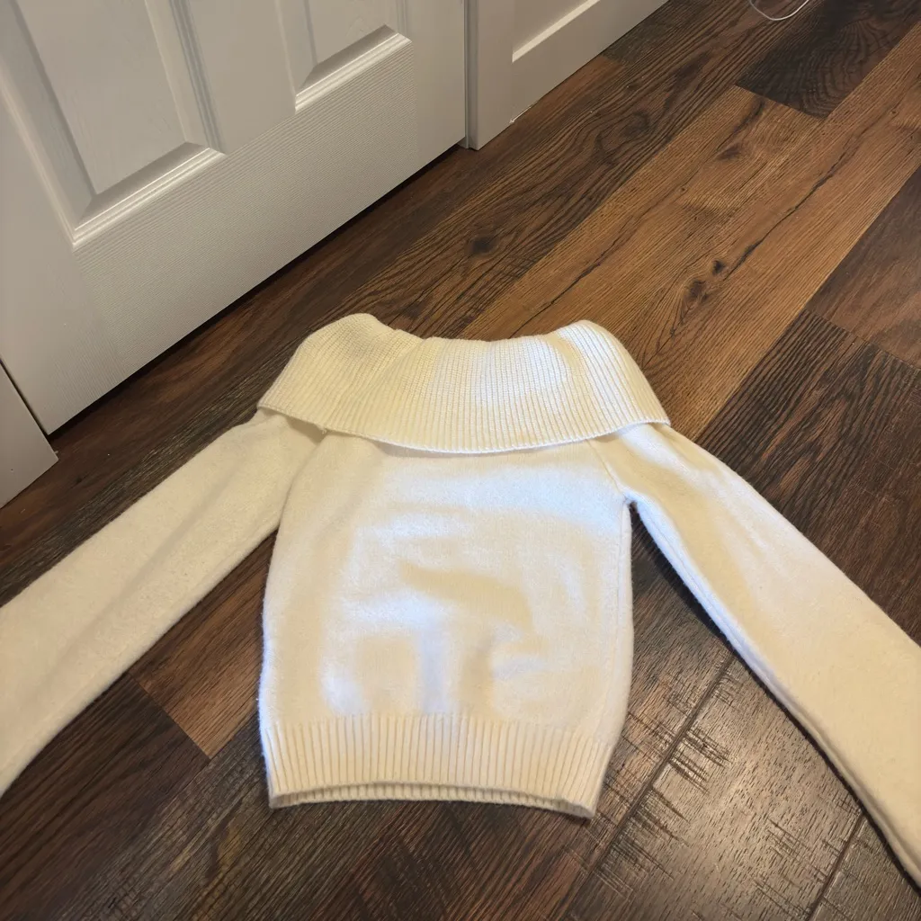 SHEIN Off-Shoulder Cream Sweater - Image 2