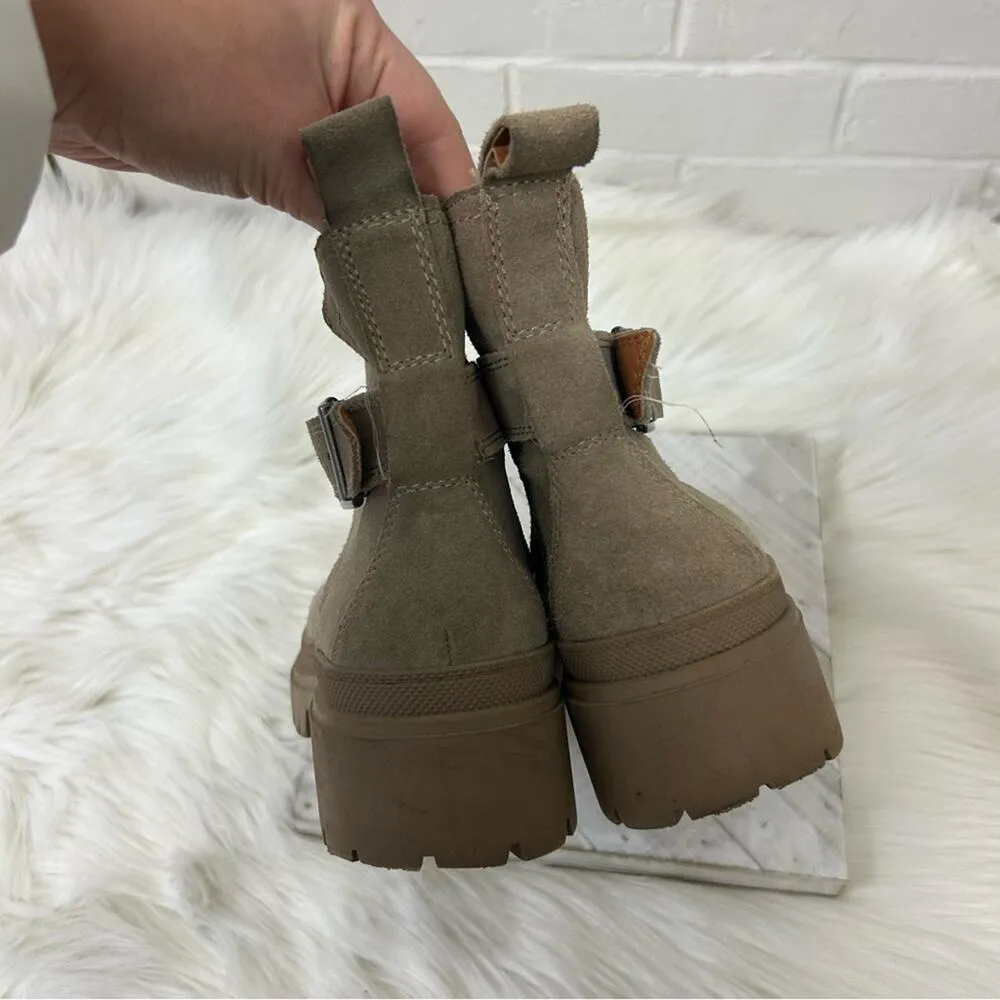 Lucky Brand Elyton Tan Suede Chunky Lug Sole Boots Size 9 - Image 6