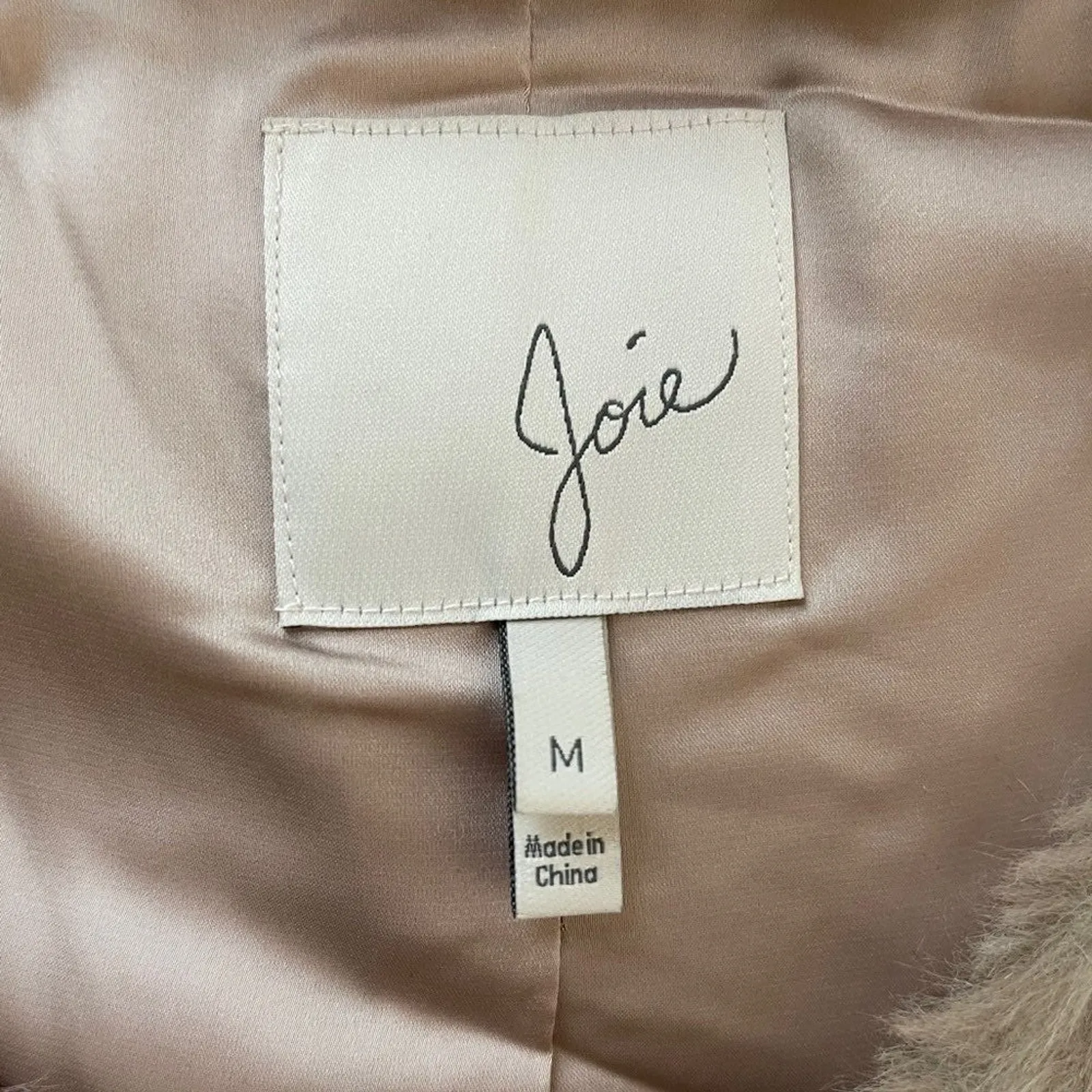 Joie Faux Fur Vest‎ Womens M Tan Beige Quiet Luxury Boho Old Money Urban Chic - Image 8