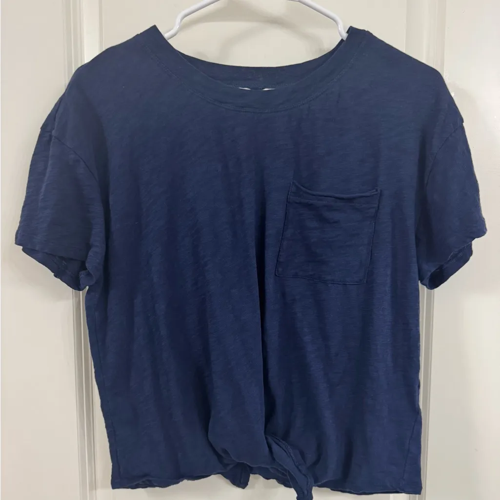 Caslon Dark Blue Short Sleeve Tee with Pocket - Image 4