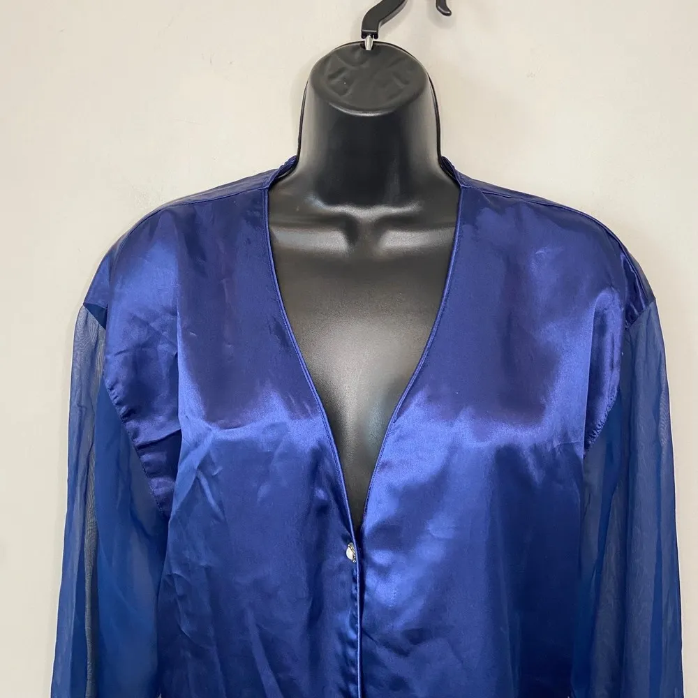 Victorias Secret Gold Label Blue Kimono Shirt Dress Sz Med/Large - Image 2