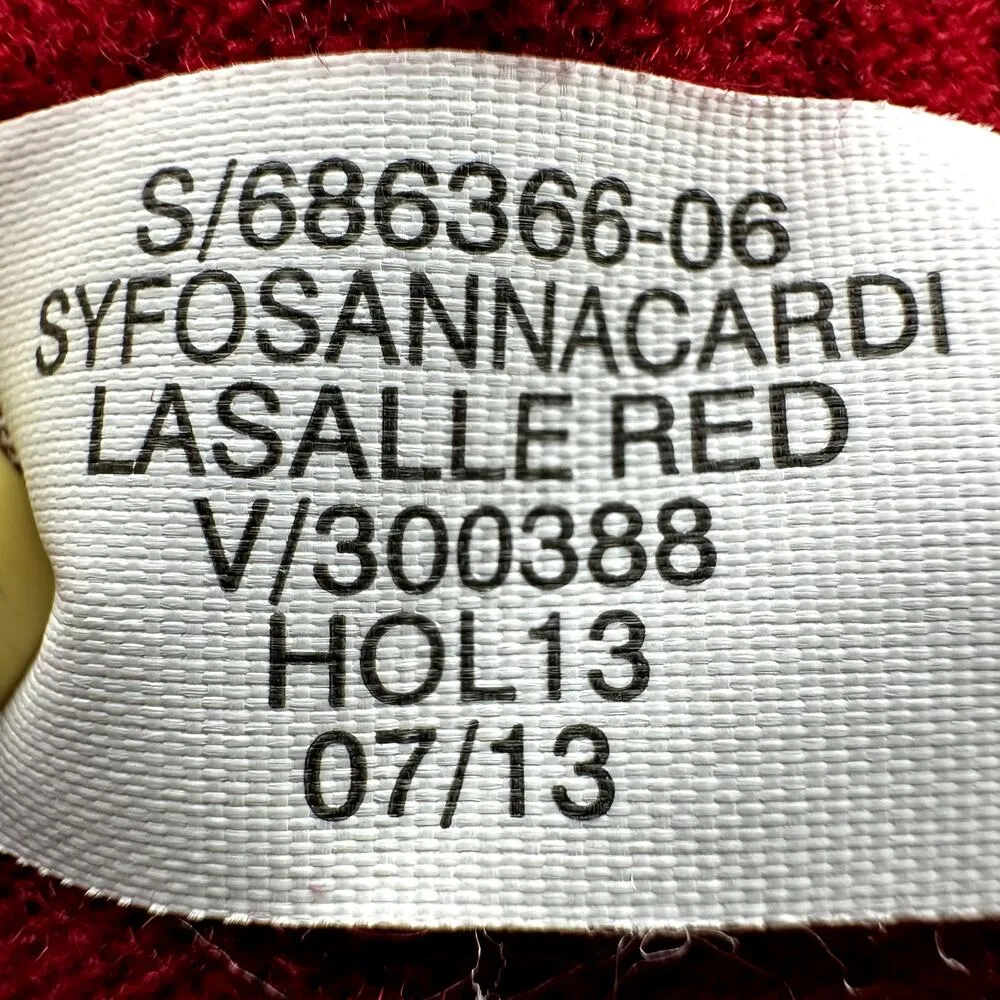 Banana Republic Anna Cardigan Merino Wool Sweater Button Down Rib Trim Red Small - Image 5