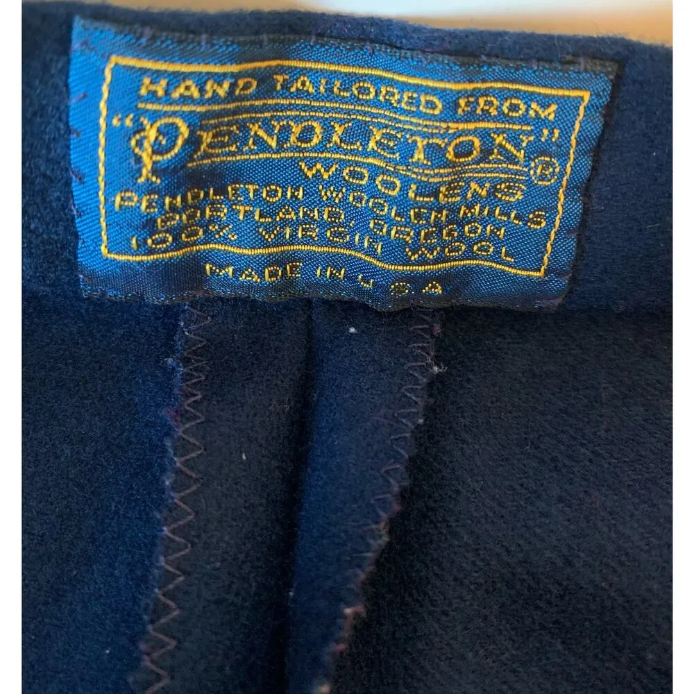 Pendleton vtg hand tailored women's wool trousers blue Size 6P - Image 2