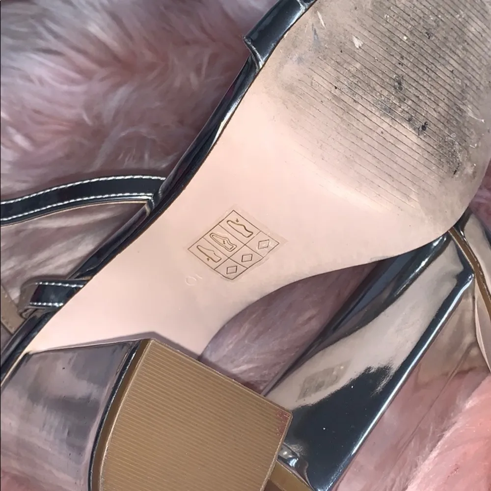 ASOS Hermione Silver Mirror Block Heel Sandals - Image 5