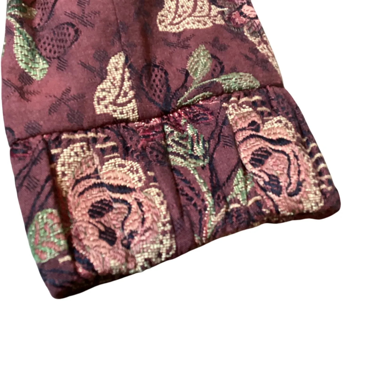 Cabi Womens Burgundy Floral Brocade Blazer Jacket Size 14 - Pre Owned - Image 4