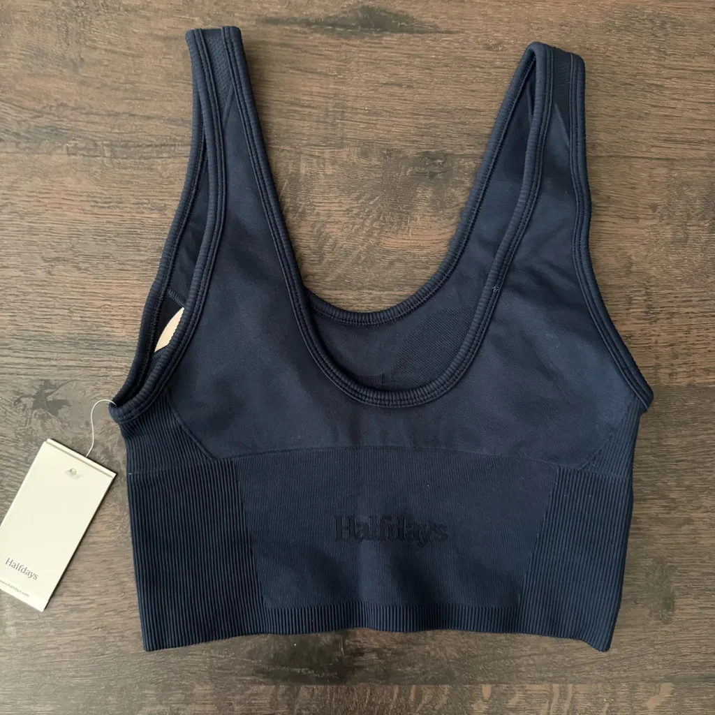 Halfdays NEW Paradis Sports Bra Top Navy Blue Size XS - Image 4