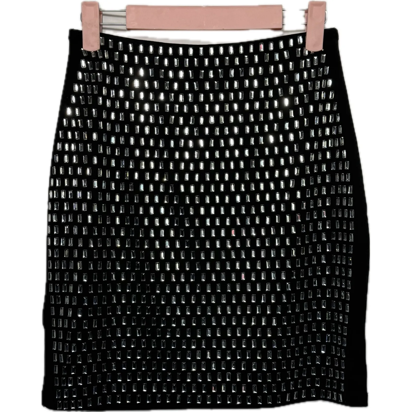 NWOT Sequin Rhinestone Tube Top and Mini Skirt Two Piece Set Black Silver Med - Image 7