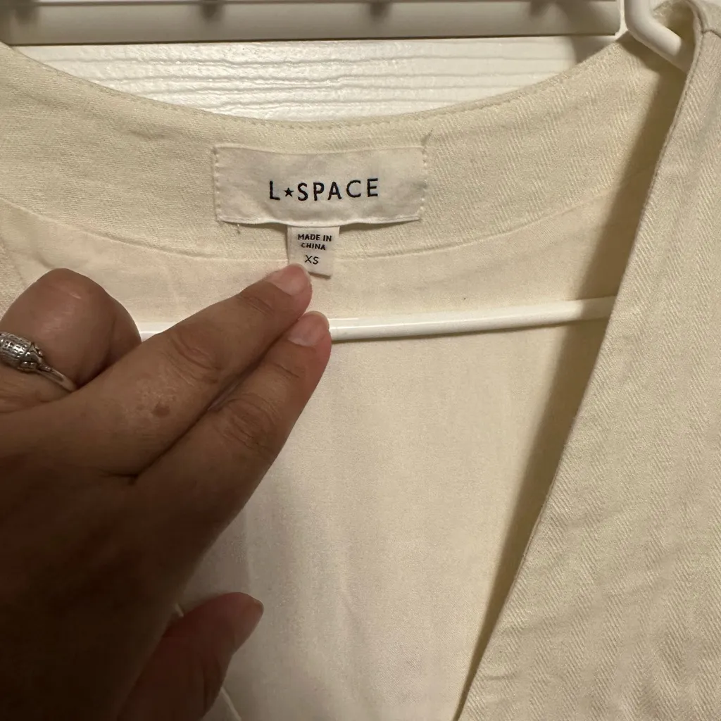 l*space L* Cream Button-Front Blouse - Image 2