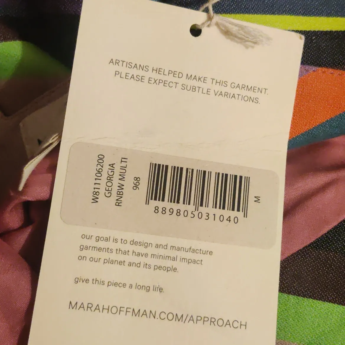 NWT Mara Hoffman Georgia Organic Cotton Midi Dress Rainbow Multi Size Medium - Image 9