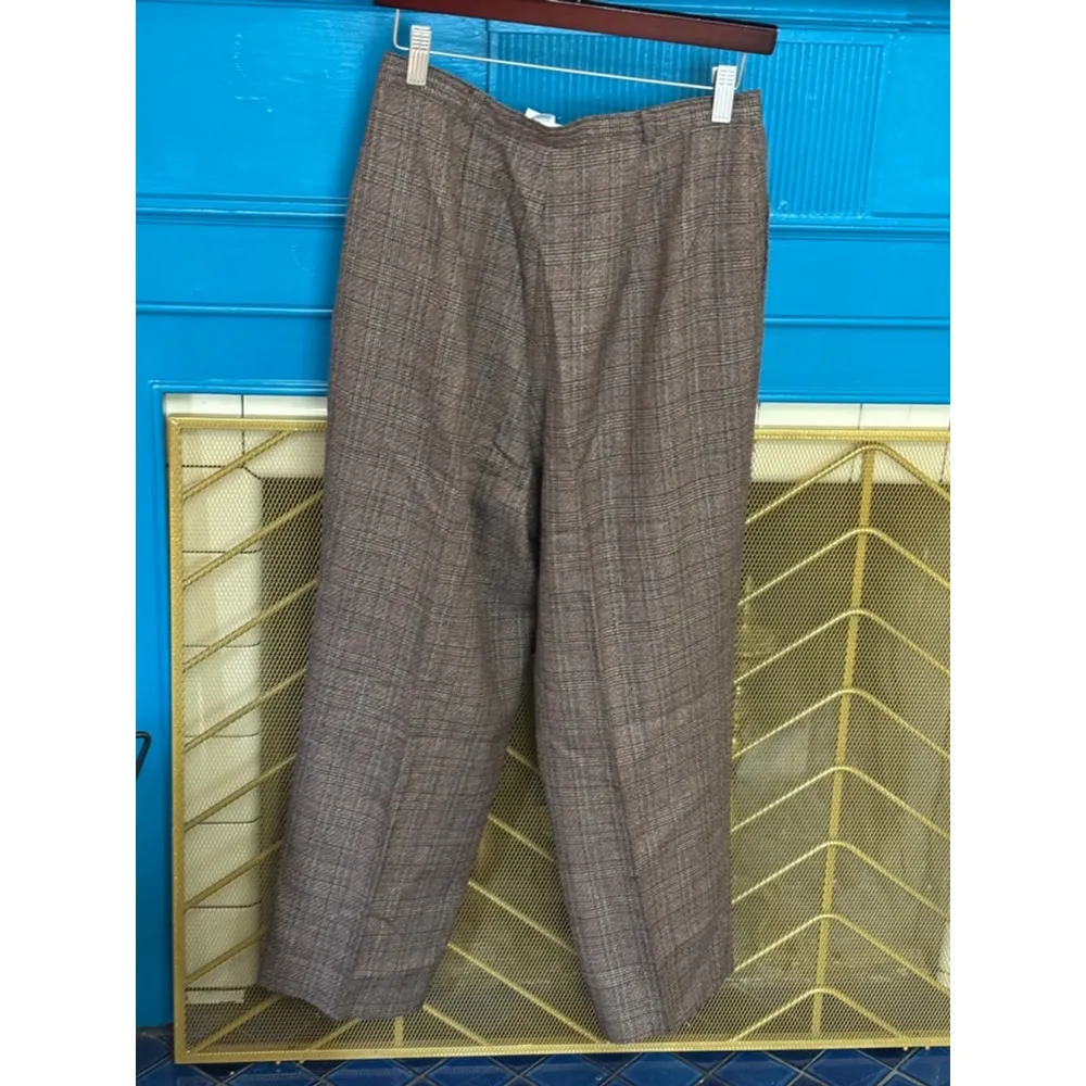 Vintage Lasting Impressions Brown Plaid Pants Size12 Size 12 - Image 2