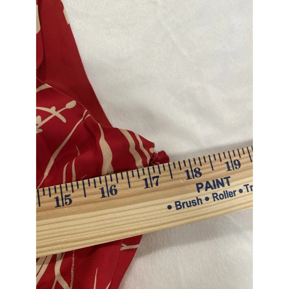 Ann Taylor 2 Silk Classic Sleeveless Floral Flowy Dress Red Black - Image 9