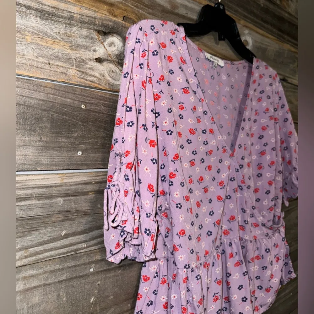 Madewell Tie-Sleeve Wrap Top in Prairie Posies Size 4 - Image 5