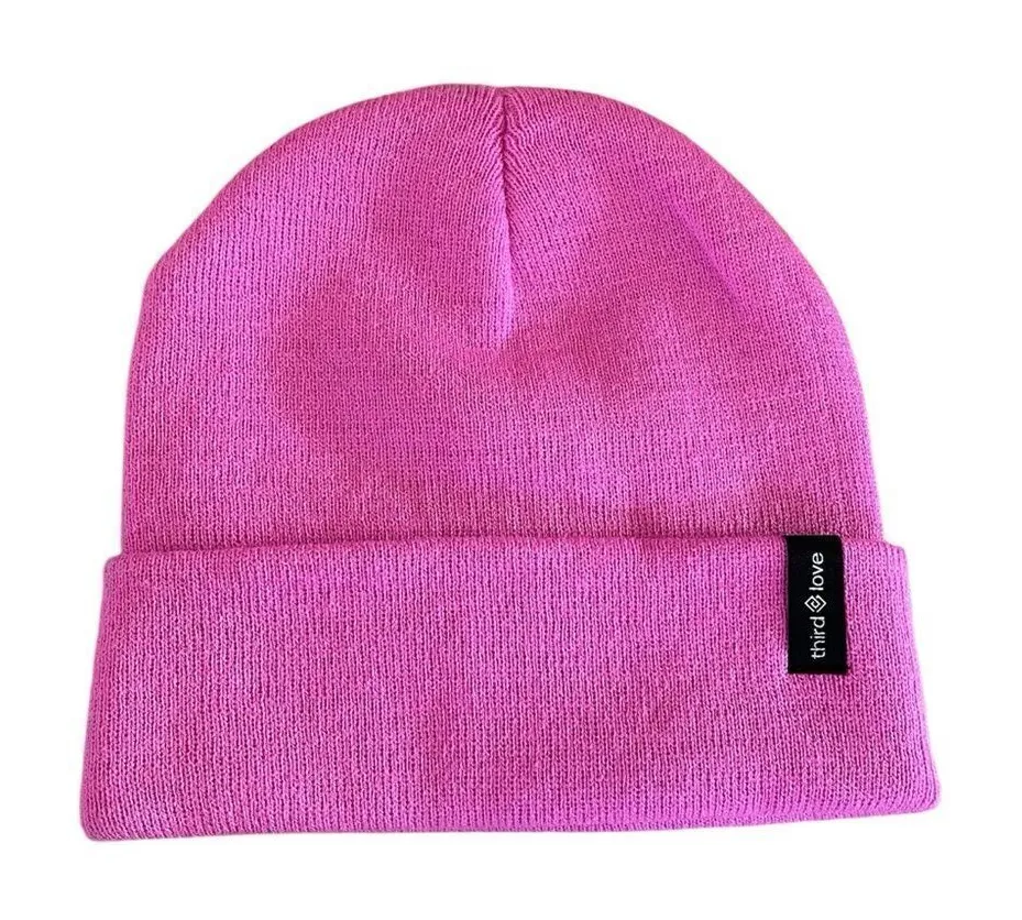 ThirdLove Pink Athleisure Beanie Hat Normcore Winter Skull Cap Barbie Workout - Image 1