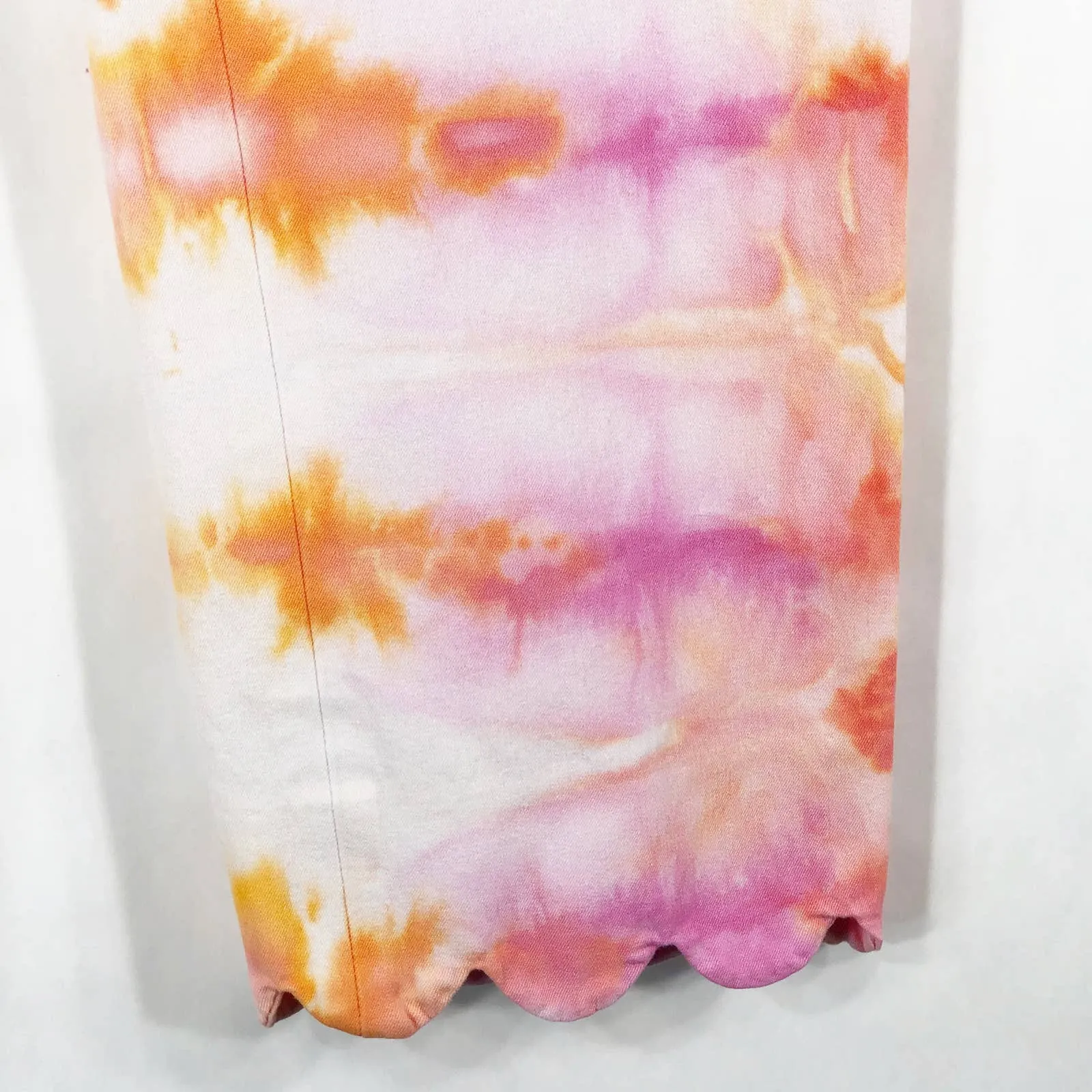 Crown Ivy Size 4 Pants Trendy Tulip Tie Dye Handmade Scalloped Pink Orange‎ 218 - Image 10