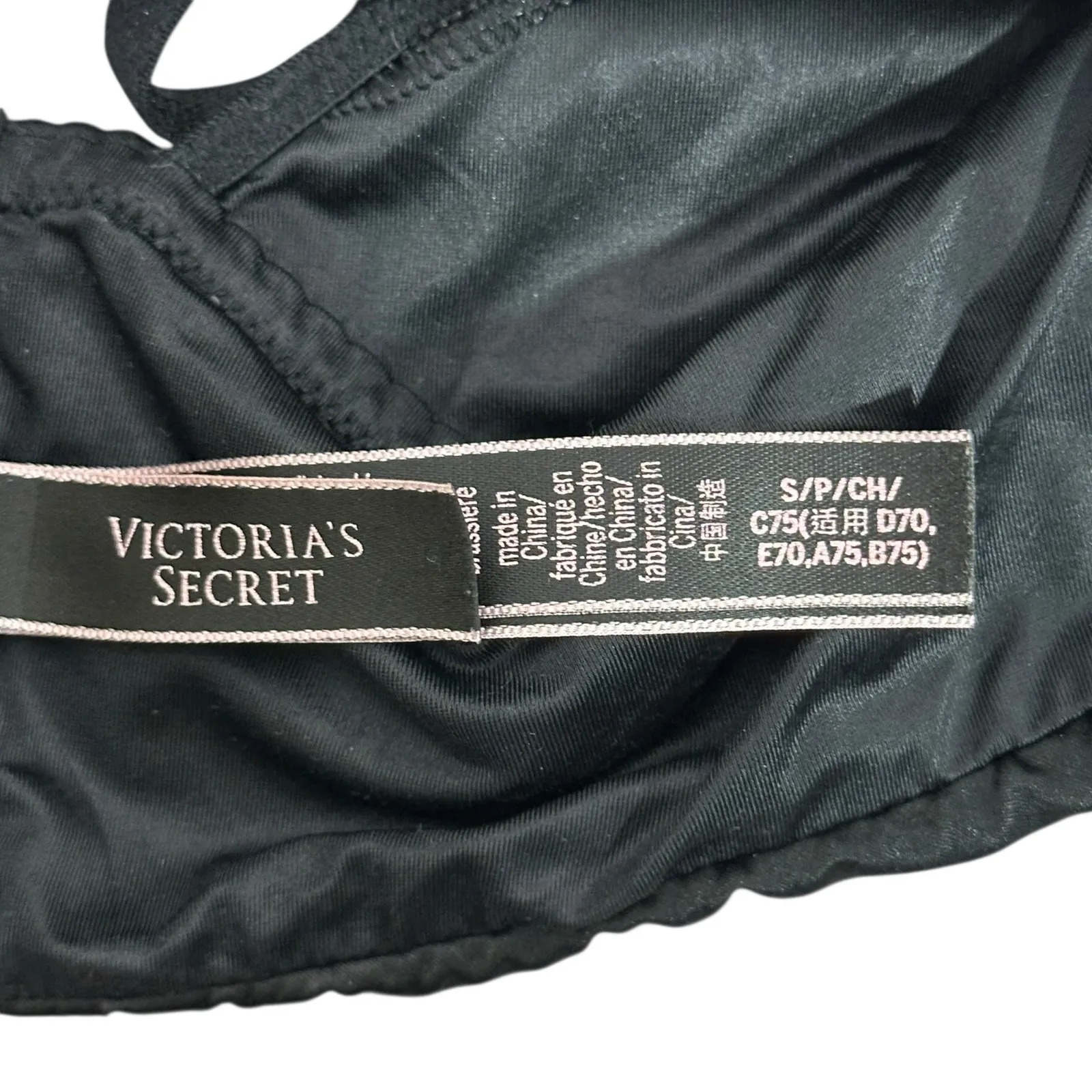 Victoria’s Secret Bralette Womens S Black Satin Lace Crossback Stretch Coquette - Image 4