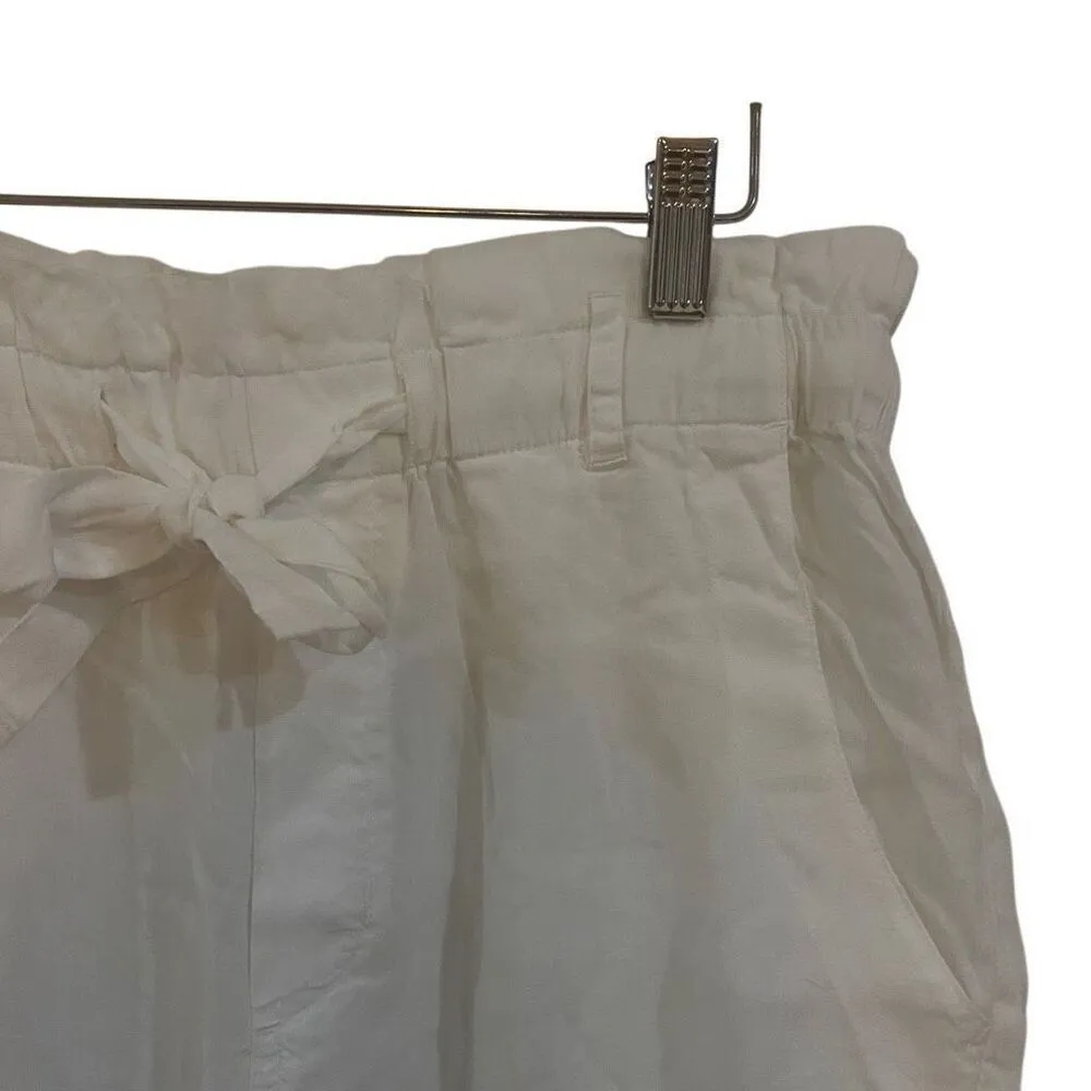 Cloth & stone white Tie waist raw hem wide leg size Small - Image 3