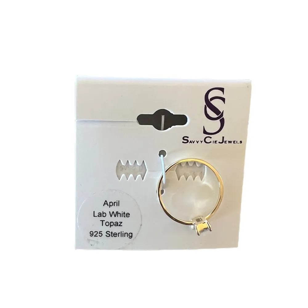 Savvy Cie White Topaz Baguette Ring - Image 3