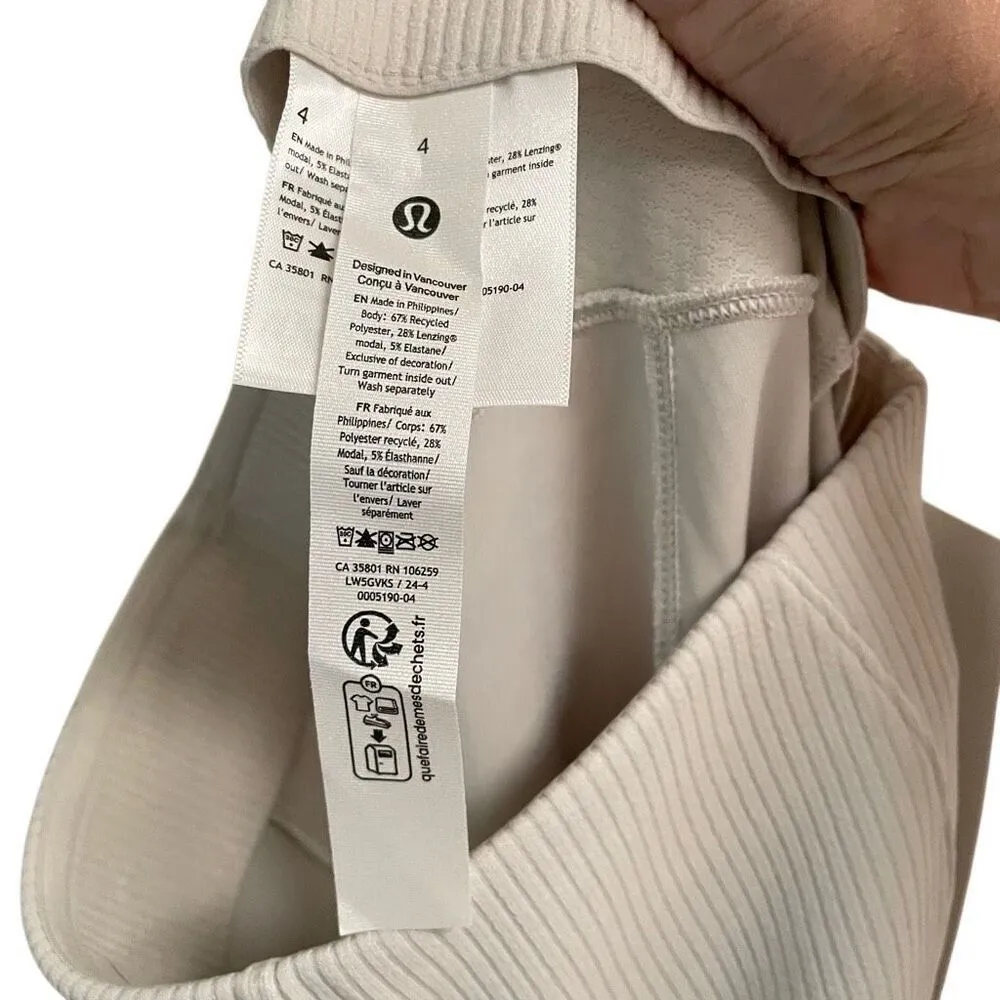 Lululemon  Ribbed Softstreme Flared Pants Women’s 4 Bone Off White NEW - Image 7