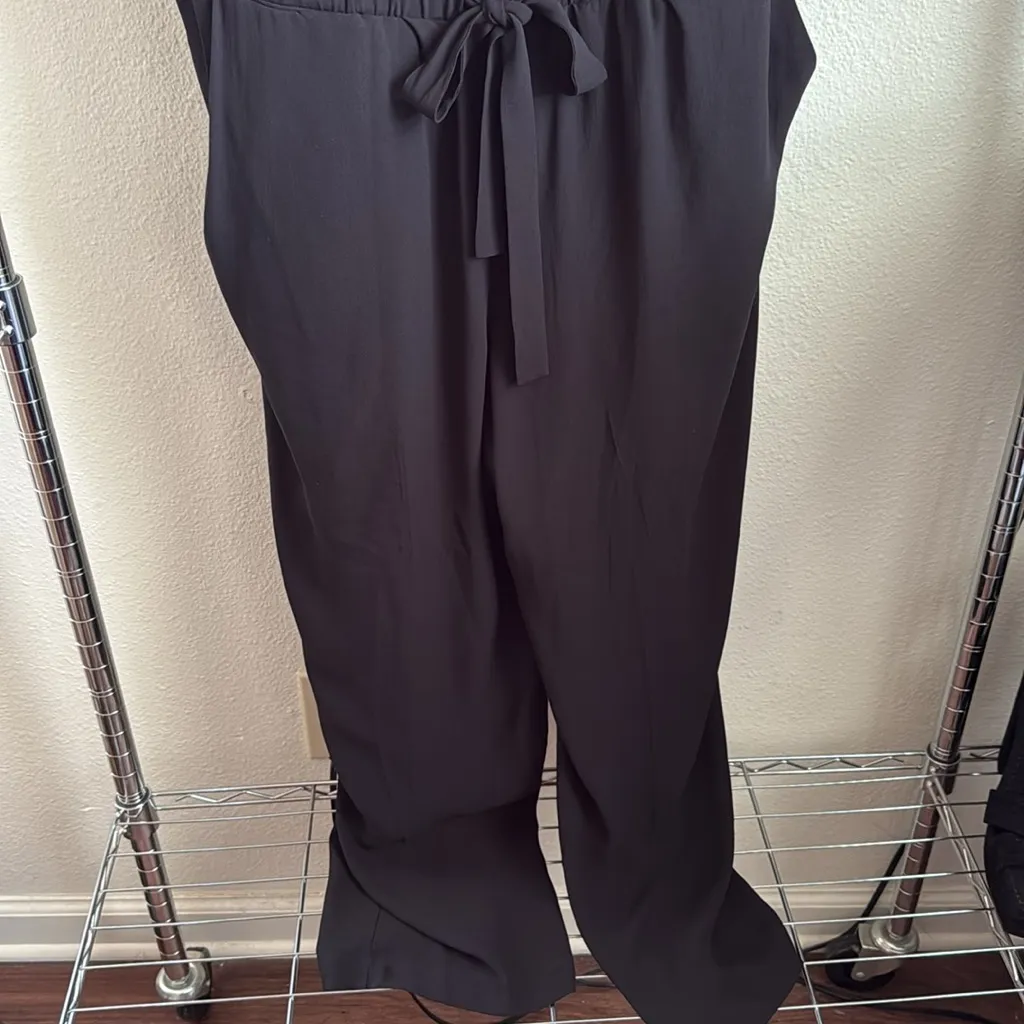 EILEEN FISHER Black Jumpsuit with Cream Straps. - Image 3
