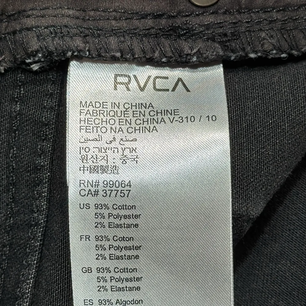 RVCA Washed Black Gray Dayley Distressed Chewed Hem Skinny Jeans Size 27 - Image 8