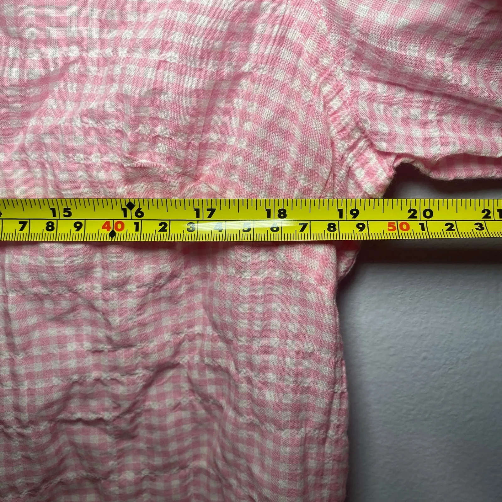 J. McLaughlin Pink Gingham Checked Button Down Shirt Cotton Women's size XS - Image 6