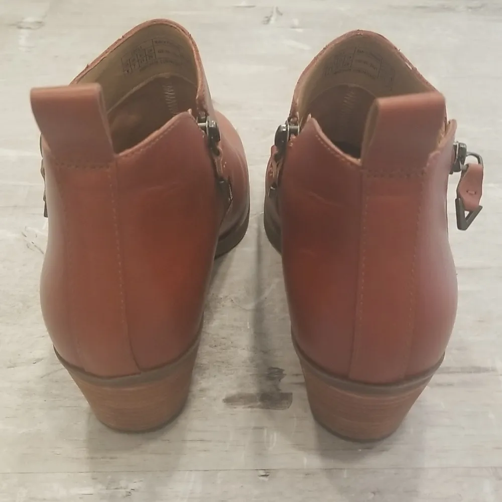 💕VIONIC💕 Cecily Ankle Boot Waterproof Leather Cognac Booties 9 New Without Box - Image 14