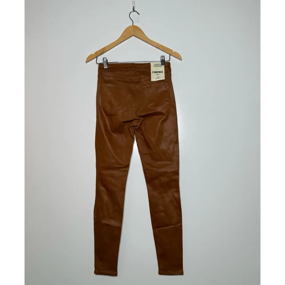 L’AGENCE NWT Marguerite Skinny Jeans in Java Coated Size 26 - Image 4