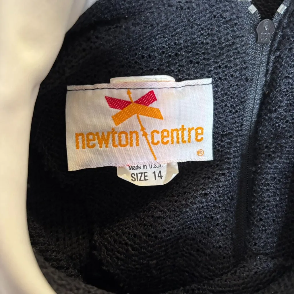 Vintage 70s Long Sleeve Knit Dress Medium Sheer Black Peter Pan Collar Zipper Size undefined - Image 7