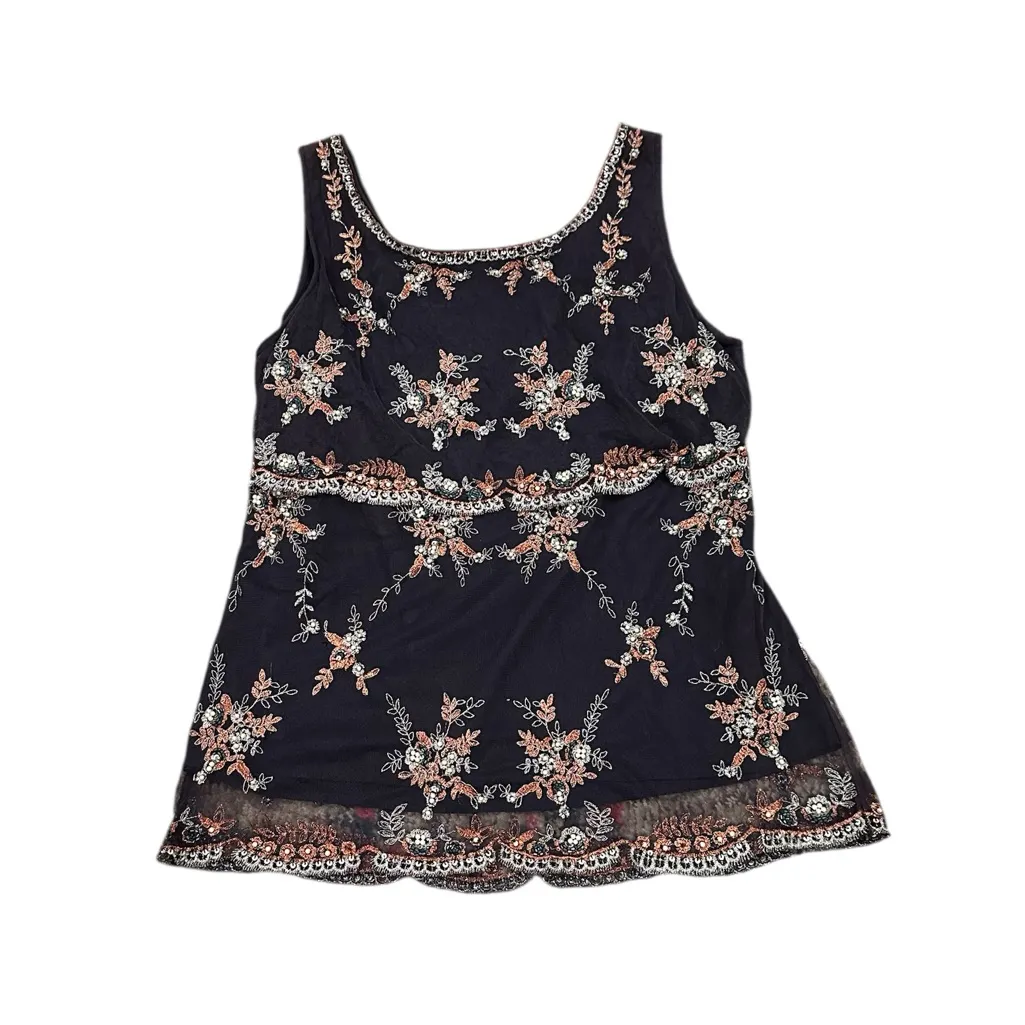 ANTHRO Sundance Altamira Boho Round Neck Embroidered Embellished Sleeveless Top - Image 3