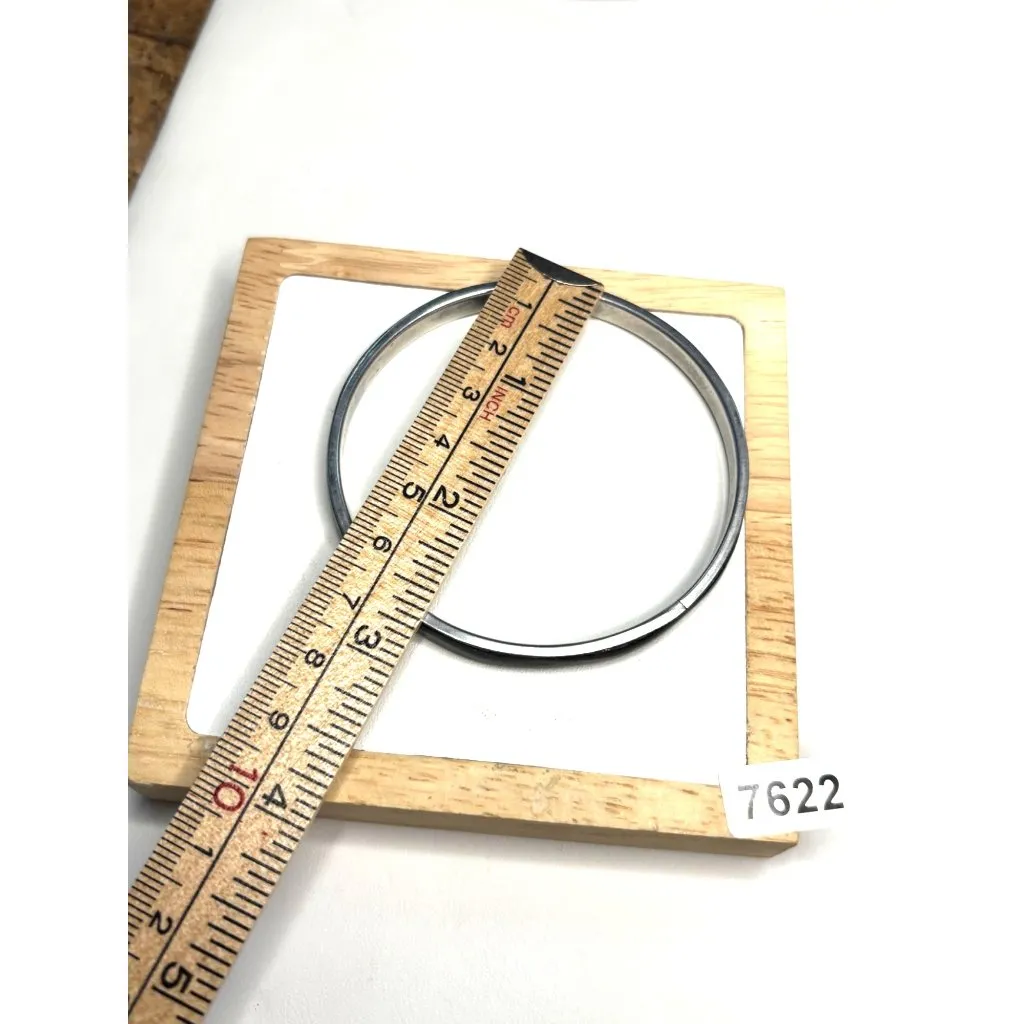 Black & Silver Stainless Steel Bangle Bracelet For Women Sleek Minimalist Design - Image 5