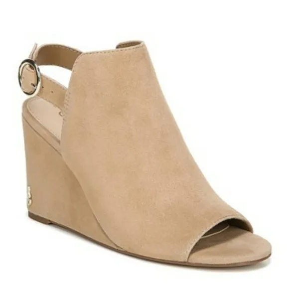 Sam Edelman Warick Suede Wedge Sandal in Camel - Image 2