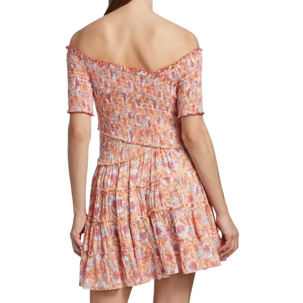 Poupette St Barth Soledad Off The Shoulder Floral Mini Dress Medium NWT - Image 2