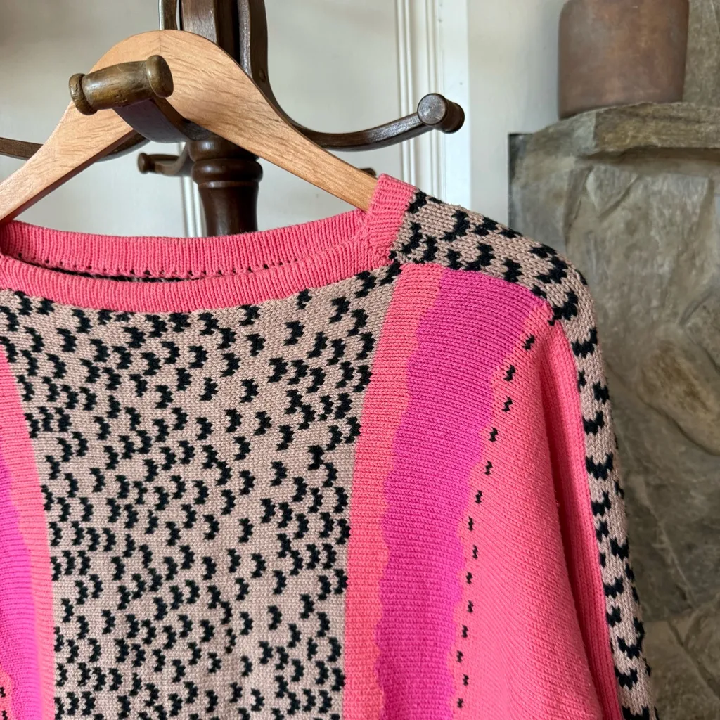 Hilary Bain London Vintage Knit Sweater Dress Pink Size M - Image 2