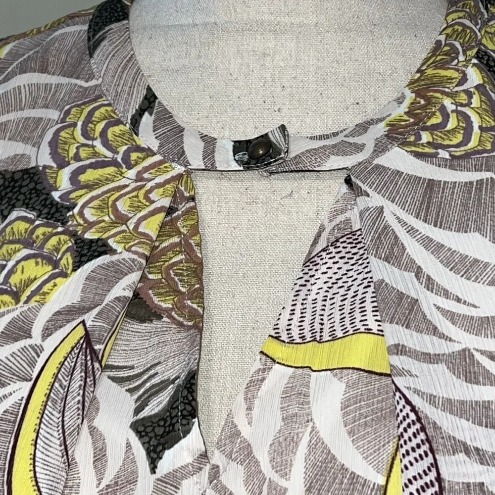 Umgee size small knee length lined dress sleeveless brown green outdoorsy design - Image 5