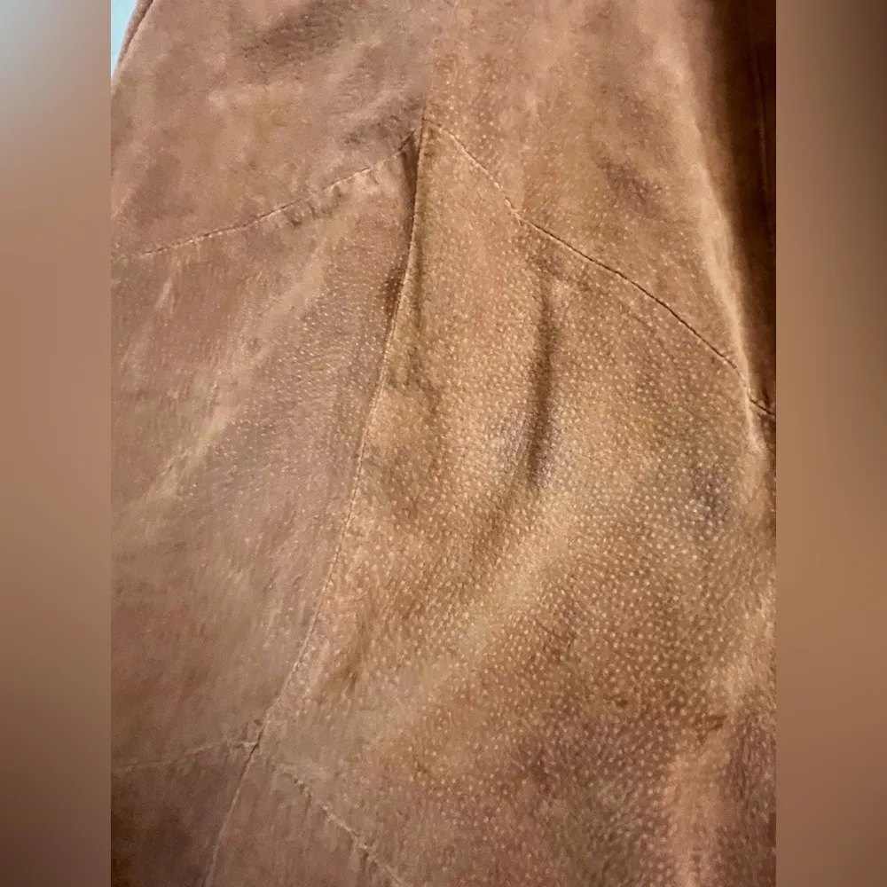 Vintage Apostrophe real suede midi A-Line skirt - Image 2